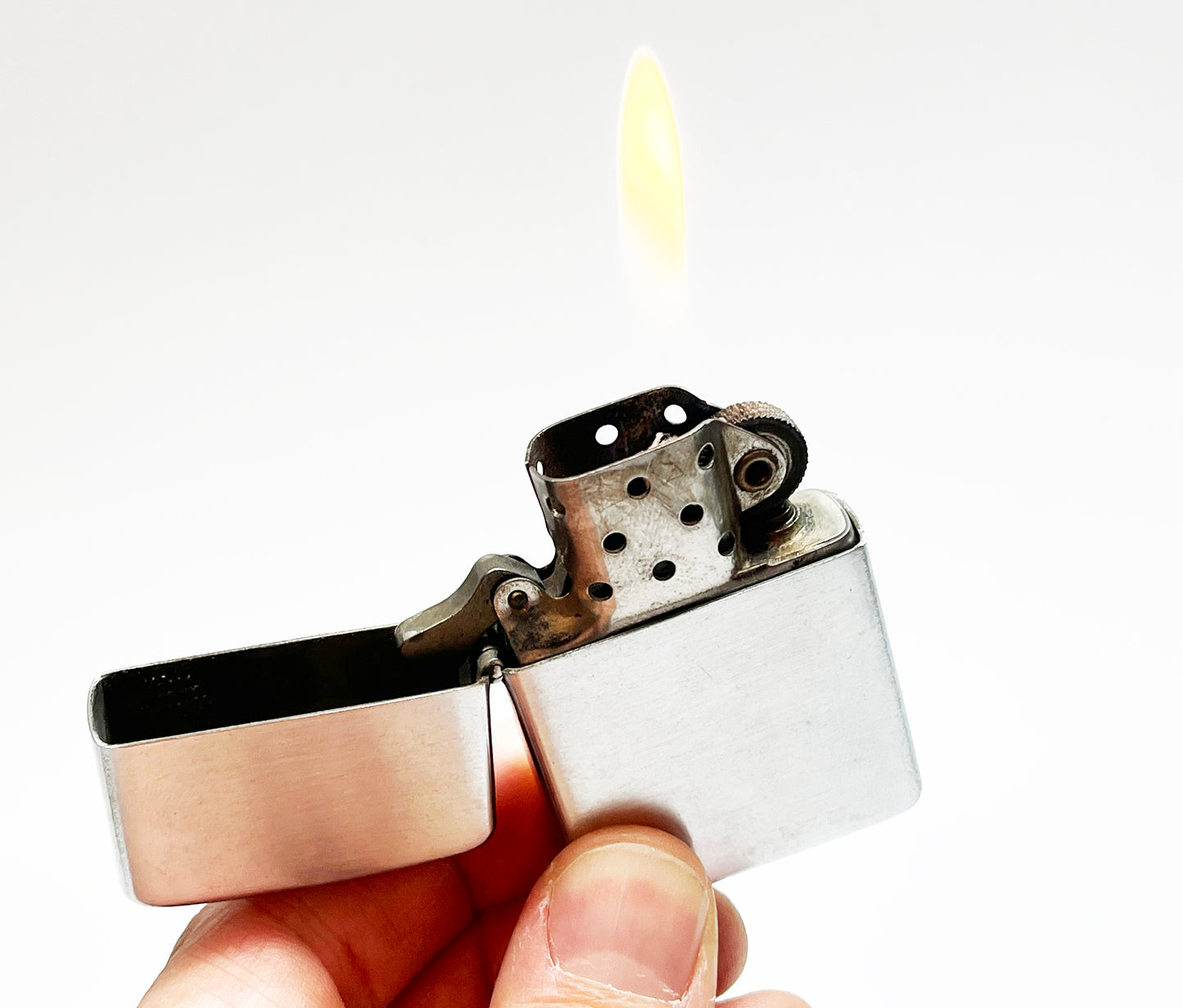 1951 - 1952 Zippo Lighter with Black Candy Stripe Box and Instructions
