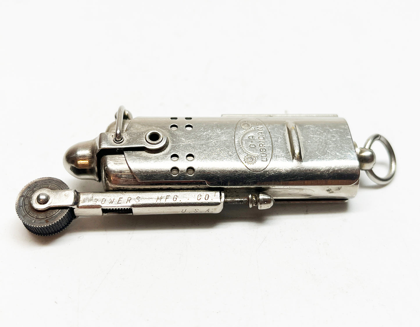 Rare 1930s Advertising Bowers Slide Sleeve Brass Trench Lighter