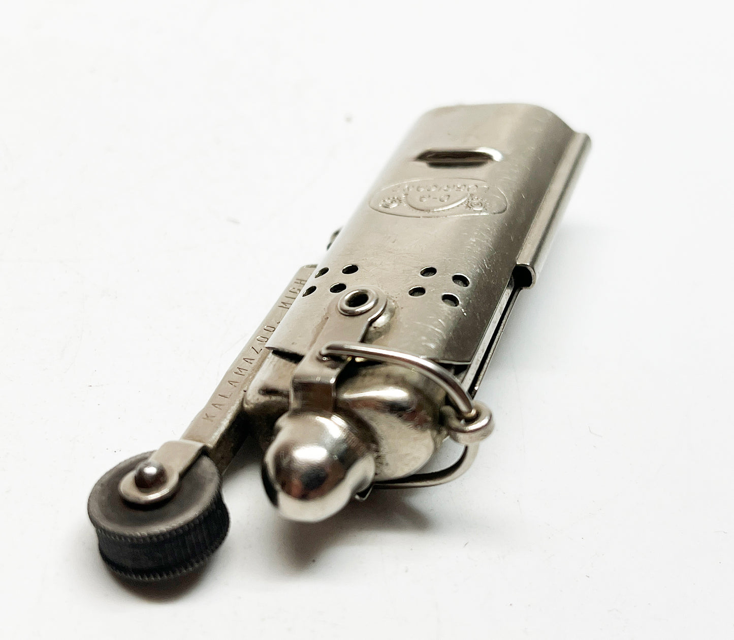 Rare 1930s Advertising Bowers Slide Sleeve Brass Trench Lighter