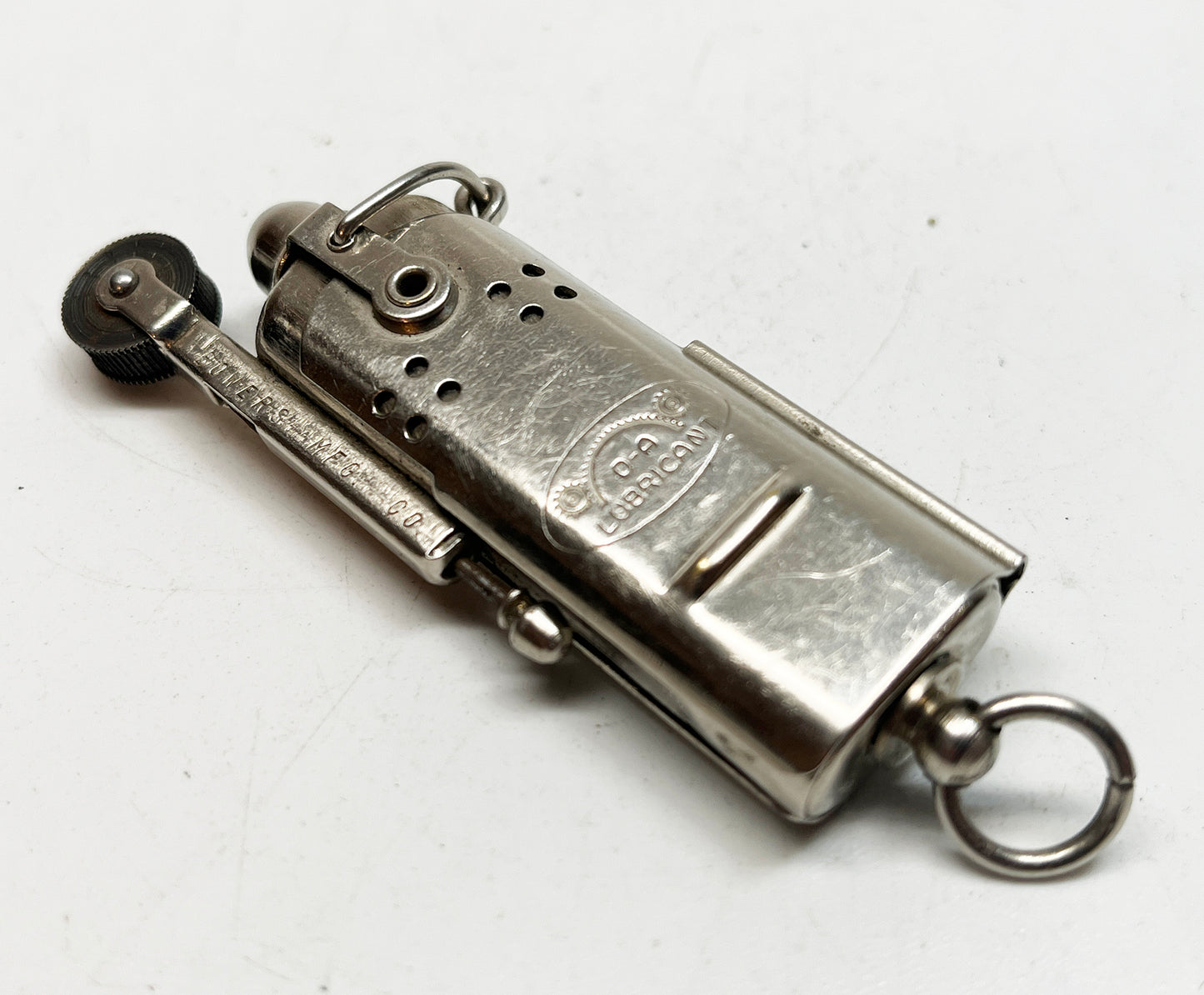 Rare 1930s Advertising Bowers Slide Sleeve Brass Trench Lighter