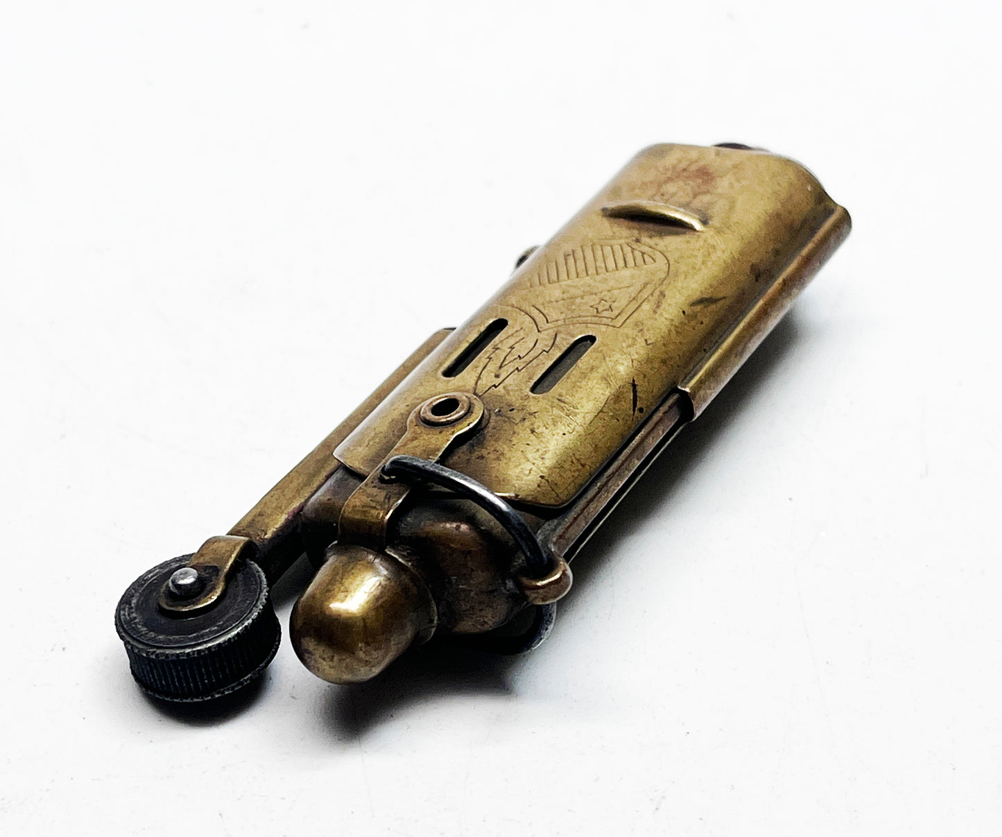 Working 1930s Bowers Slide Sleeve Brass Trench Lighter