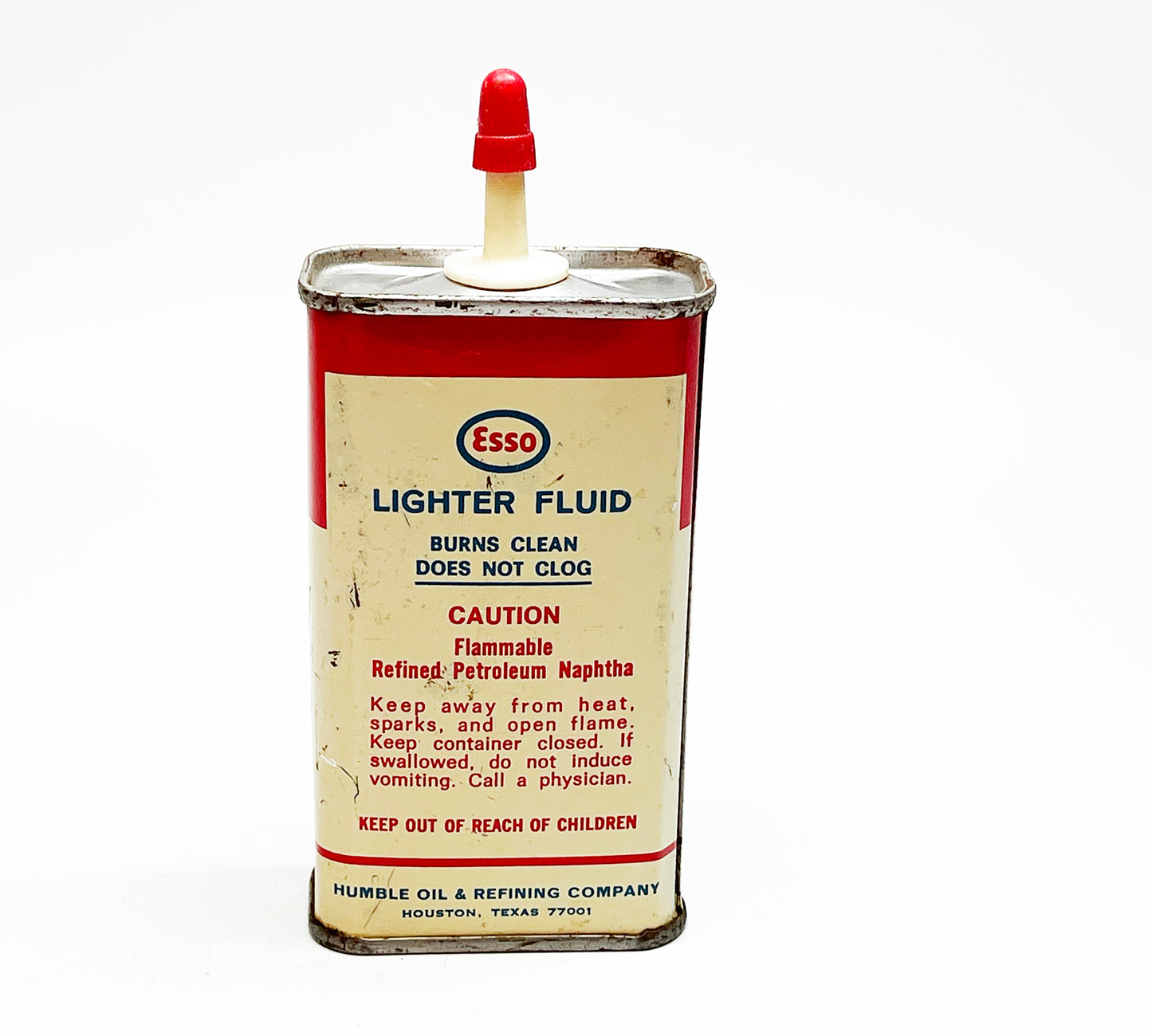 Vintage Esso Gas Brand Lighter Fluid Can