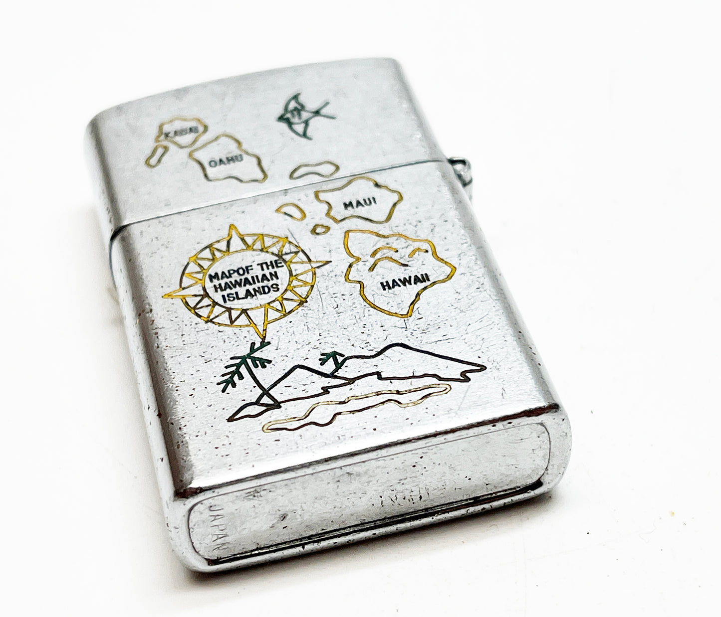 1950s Hawaiian Islands Map Mini Flip-Top Lighter