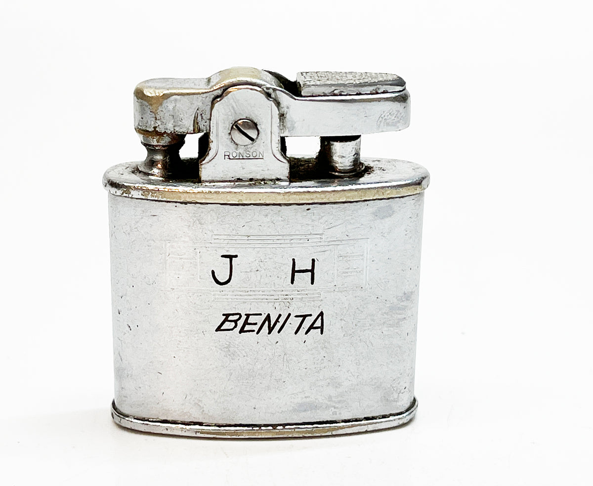 1951 Ronson Standard Hand-Engraved Japanese Map Lighter