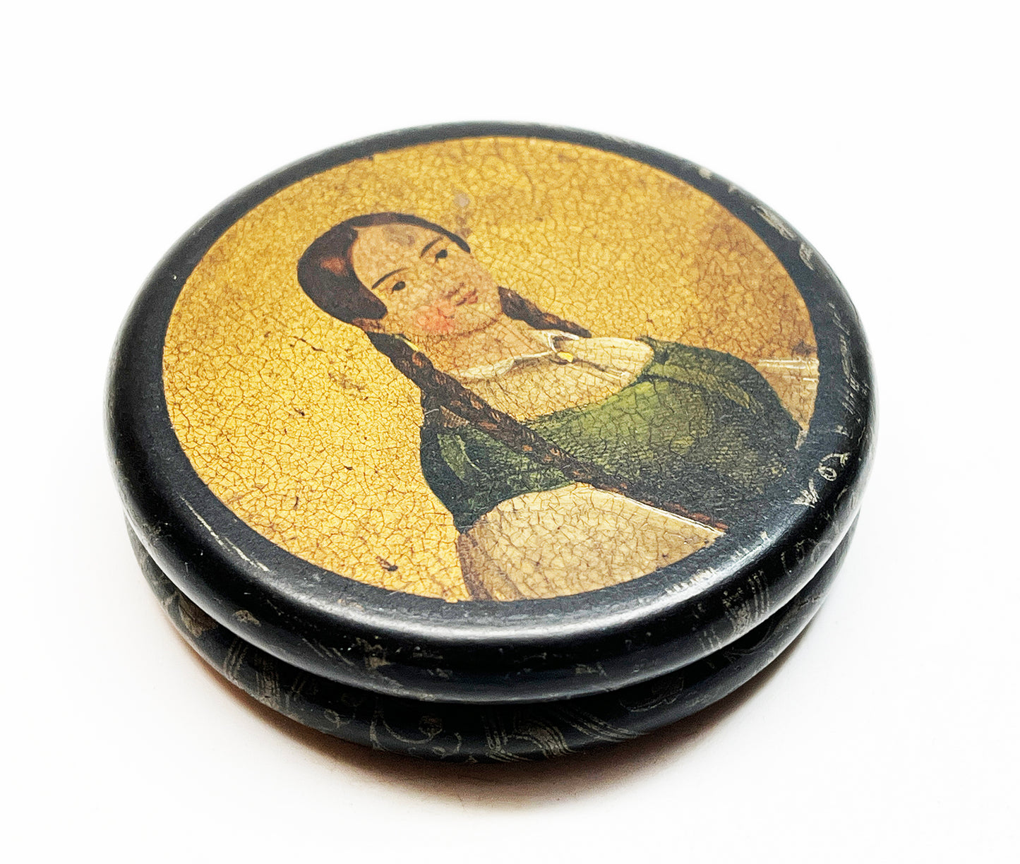 Handpainted Victorian Paper Mache Snuff Box