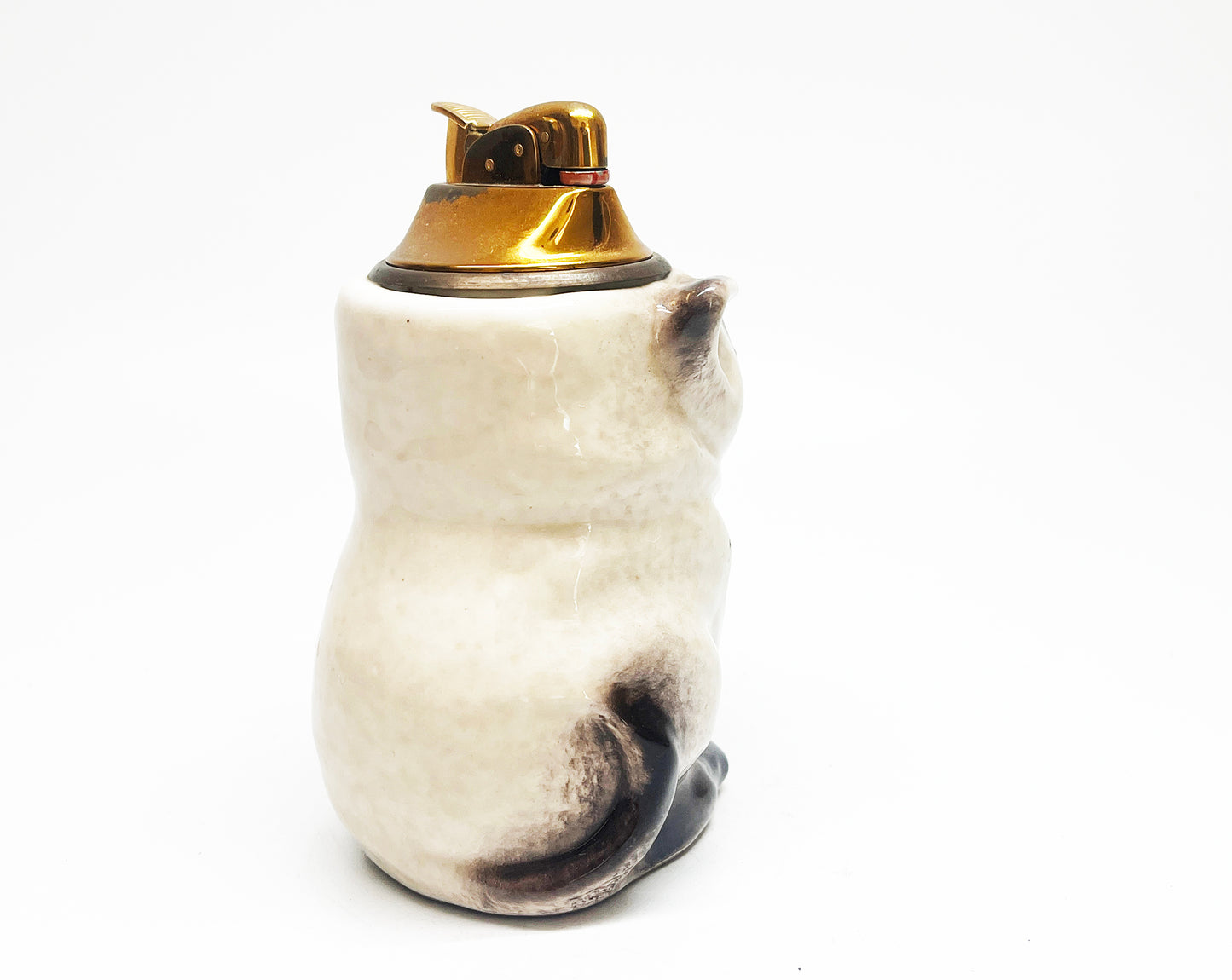 1950s Evans Ceramic Siamese Cat Figural Table Lighter