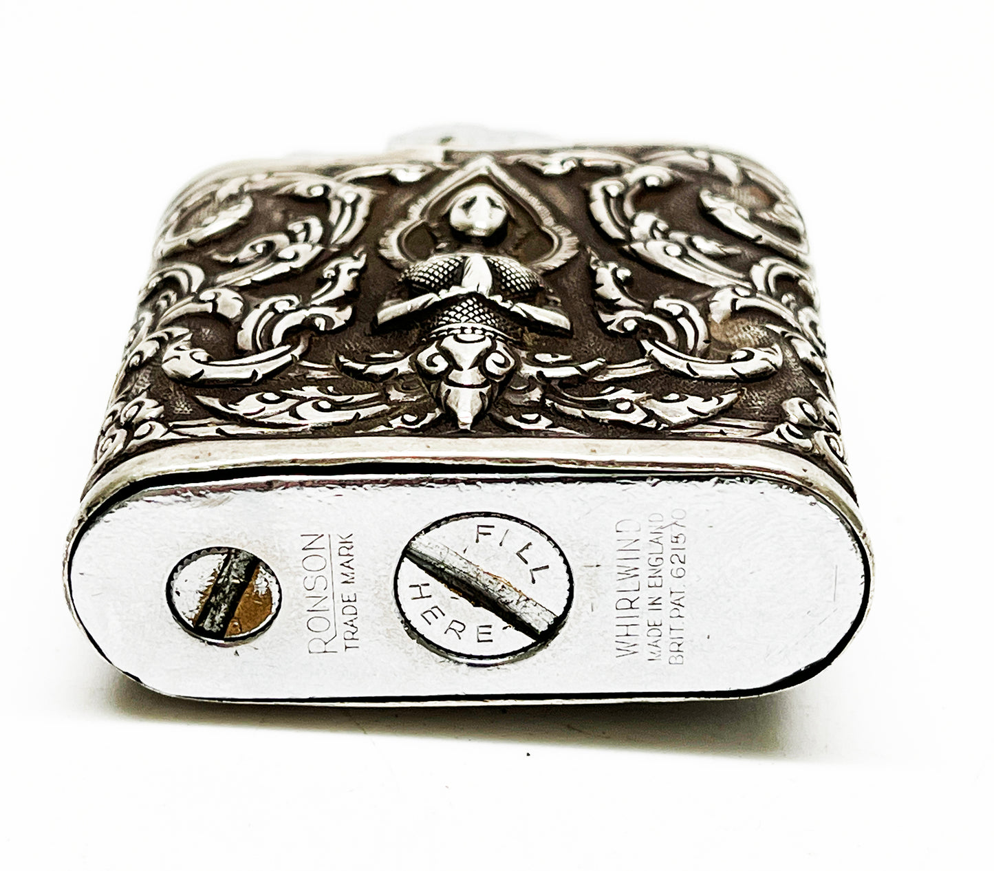Capt Moore Silver-Wrapped Ronson Whirlwind WWII Lighter