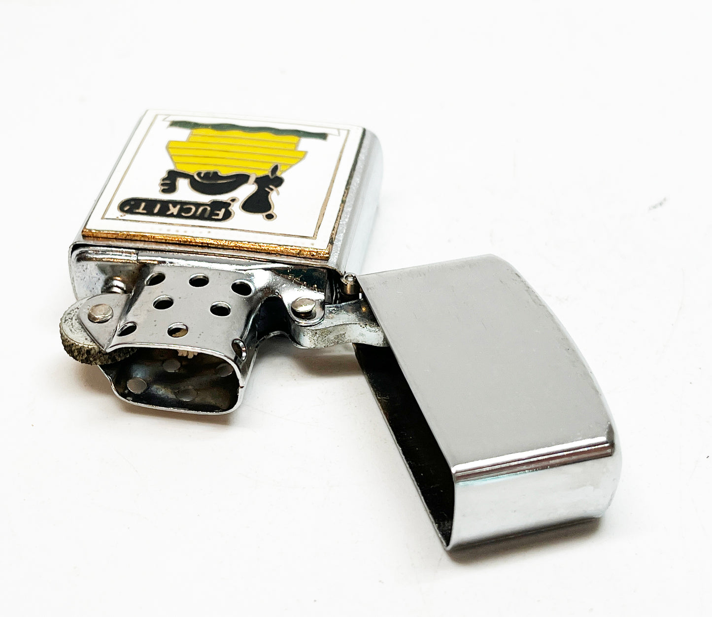 1960s Snoopy "Fuck It" Vietnam Era Flip Top Lighter in Original Box