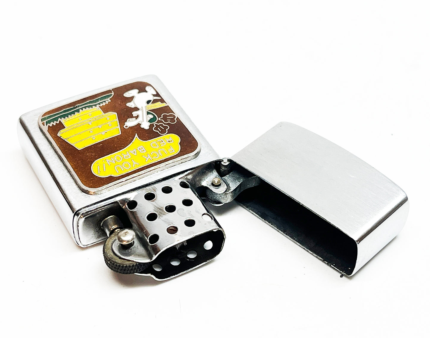 1960s Snoopy "Fuck You Red Baron" Vietnam Era Flip Top Lighter