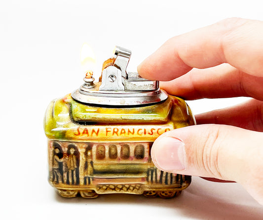 1960s Ceramic San Francisco Trolley Car Lighter