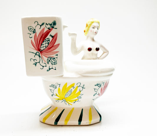 1950s Toilet Shaped Funny Naked Lady Japanese Ashtray