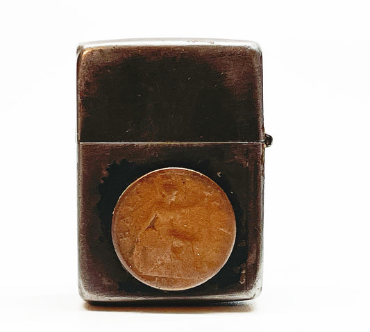 1943-1945 Black Crackle WWII Army Signal Corps Trench Art Zippo