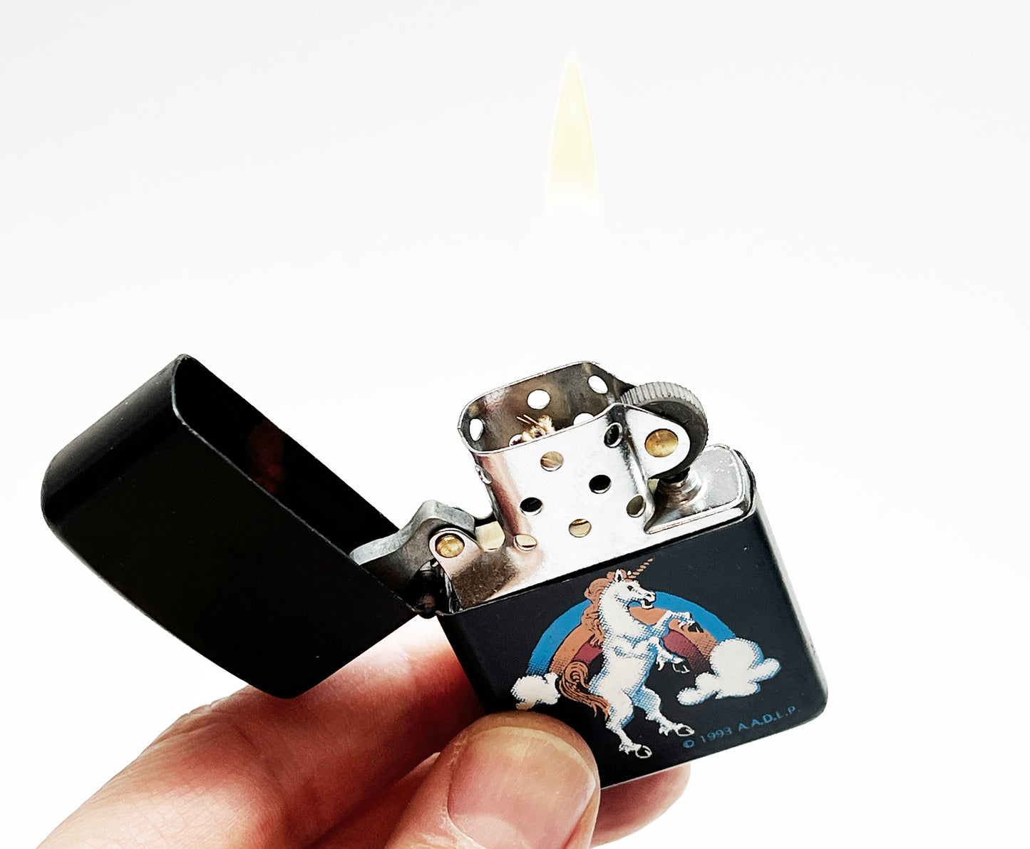 Vintage Unicorn Rainbow Black Lighter