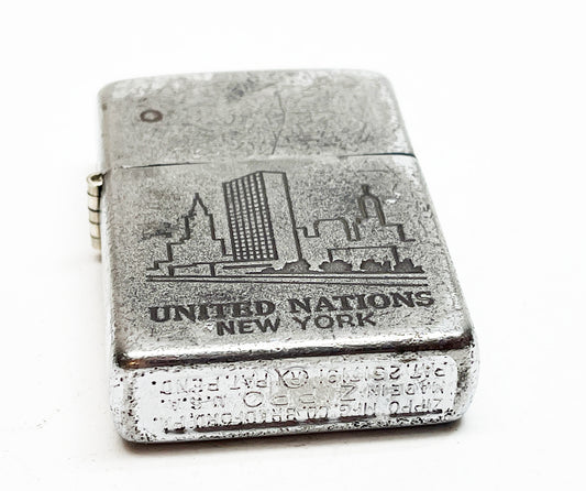 1953 - 1954 United Nations New York Zippo Steel Case Lighter