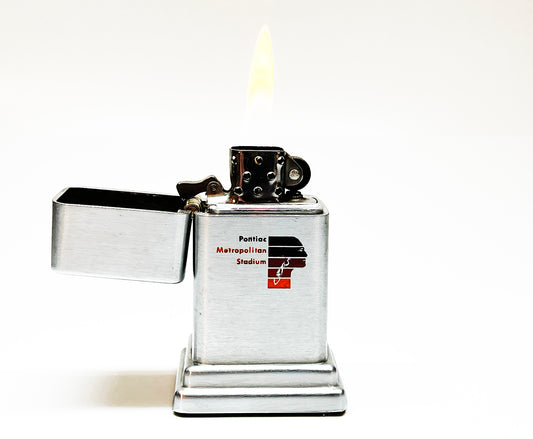 1975 - 1976 Detroit Pontiac Metropolitan Stadium / Silverdome Zippo Barcroft Table Lighter
