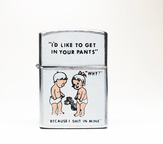 1950s "I Want to Get in Your Pants" Funny and Weird Nesor Brand Japanese Lighter