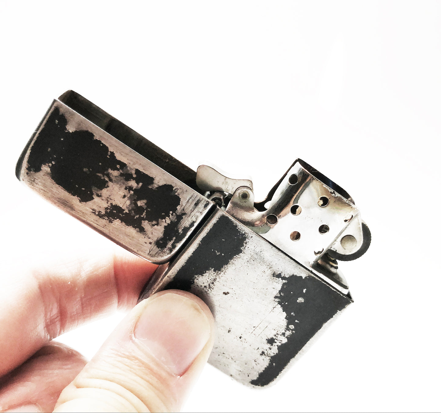 Rare 1943-1945 Black Crackle WWII Three-Barrel Zippo