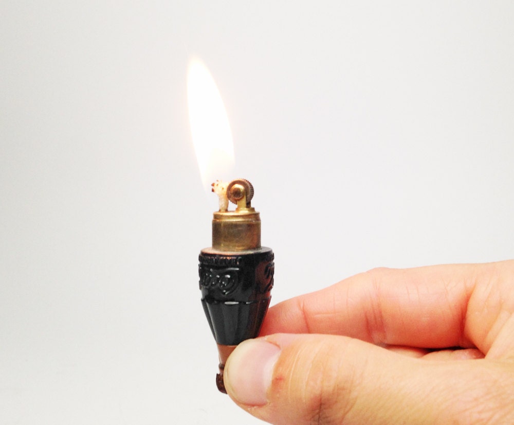 Antique Coke Lighter - working 1950's Coca Cola Advertising Bottle Shaped Figural Lighter