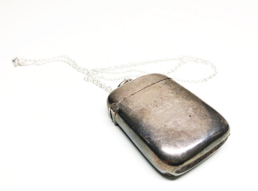 1889 Sterling Silver Vesta Matchcase Pendant