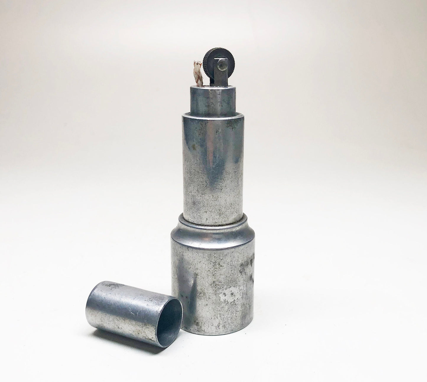 TOWER BLOCK LIGHTER - Working old Lift Arm Skyscraper Aluminum 1940s Hand Machined Pocket Lighter