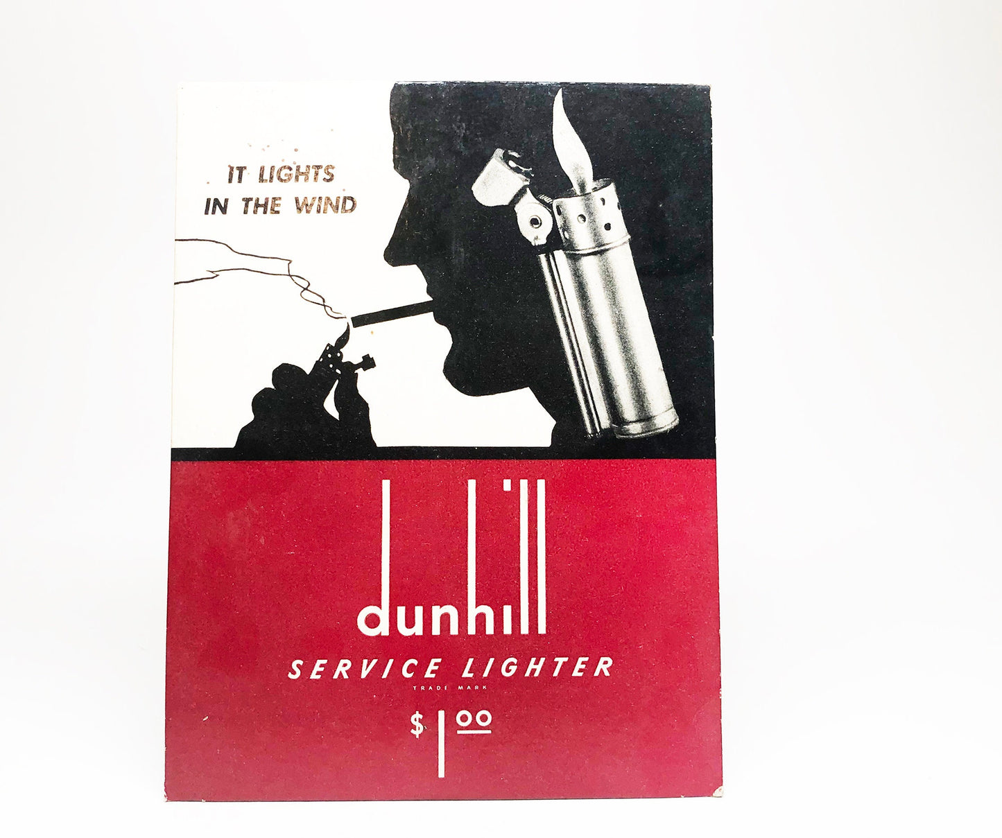 Original Dunhill Service Lighter Box and Countertop Sign