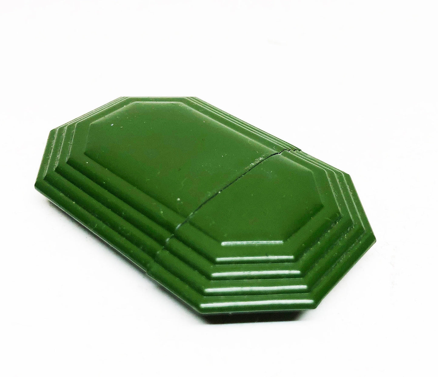 Working Eagle Green Octagonal Lighter - Vintage 1930's Trench Style Blue Steel Sleeve Lighter in Original Box - Made in USA