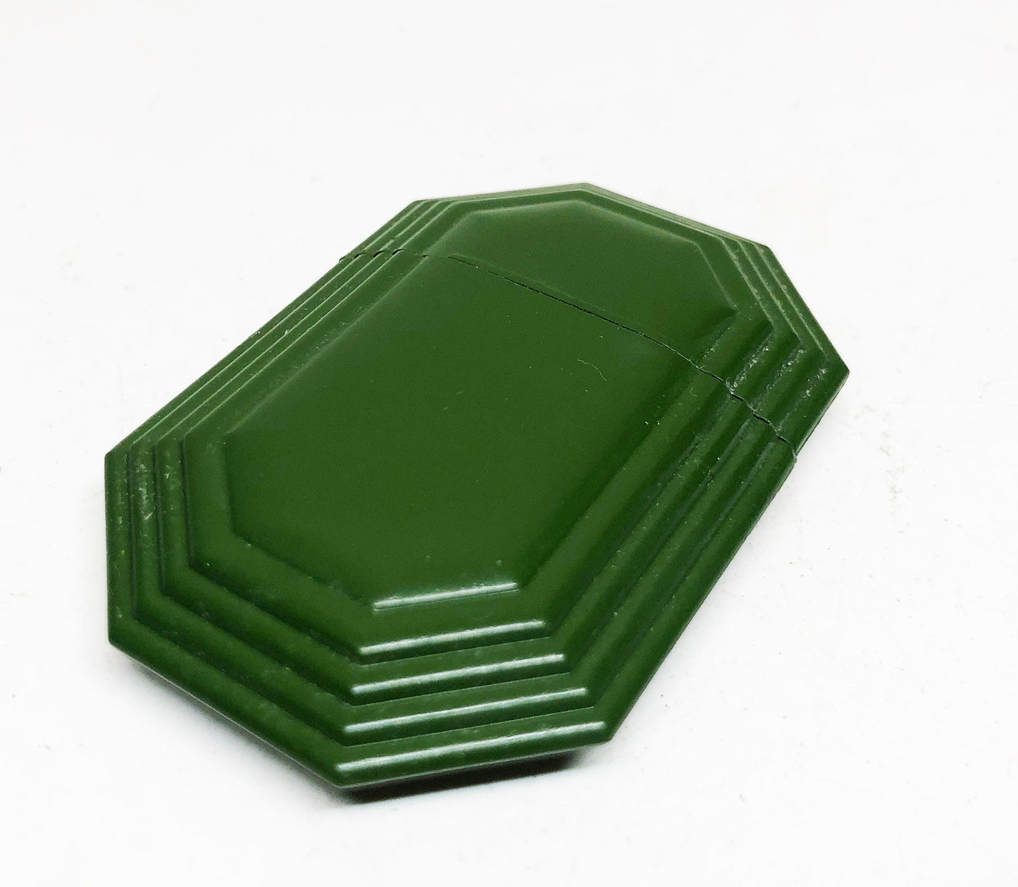 Working Eagle Green Octagonal Lighter - Vintage 1930's Trench Style Blue Steel Sleeve Lighter in Original Box - Made in USA