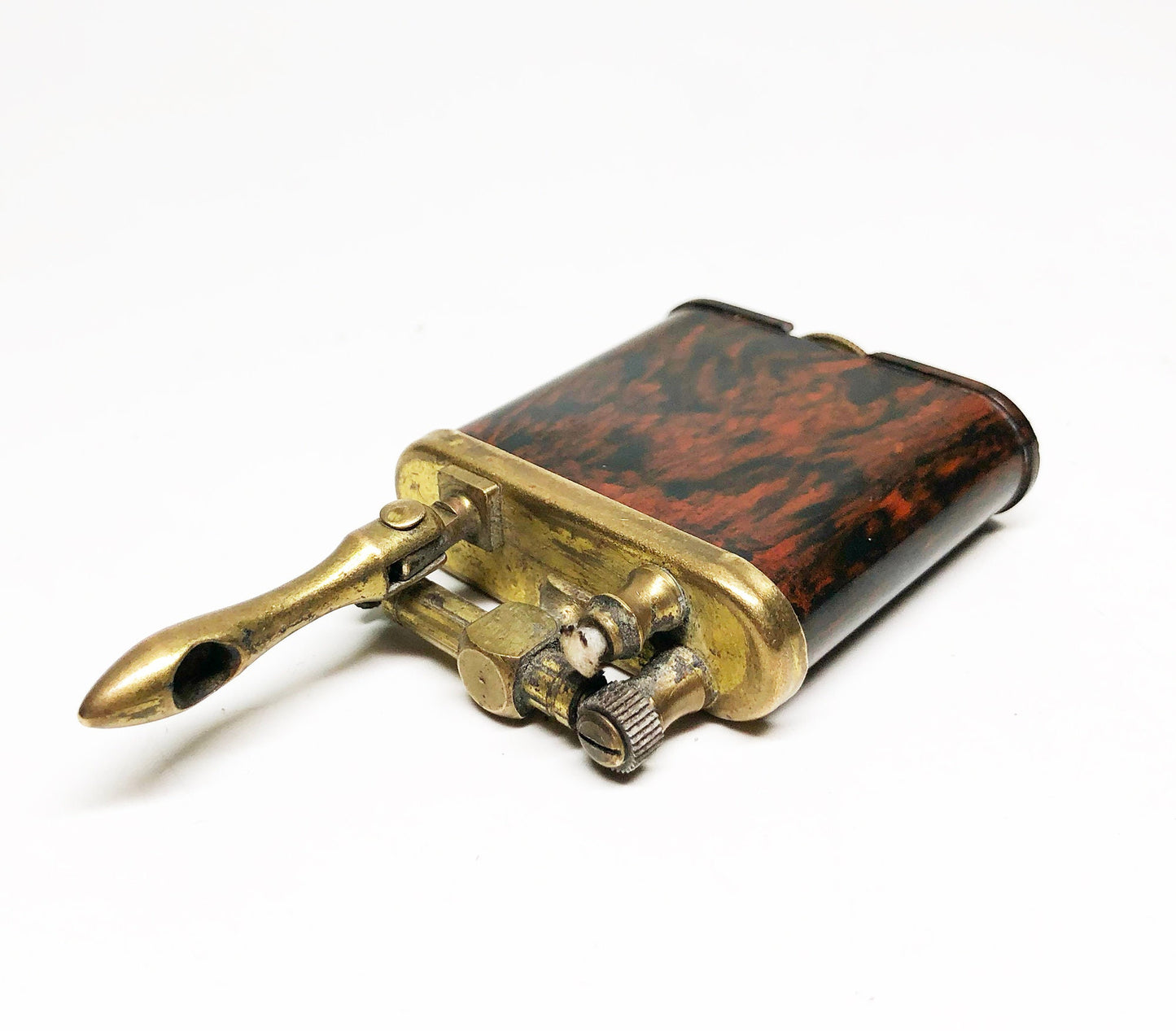 1920s Tortoise Shell Bakelite Art Deco Lift Arm Lighter