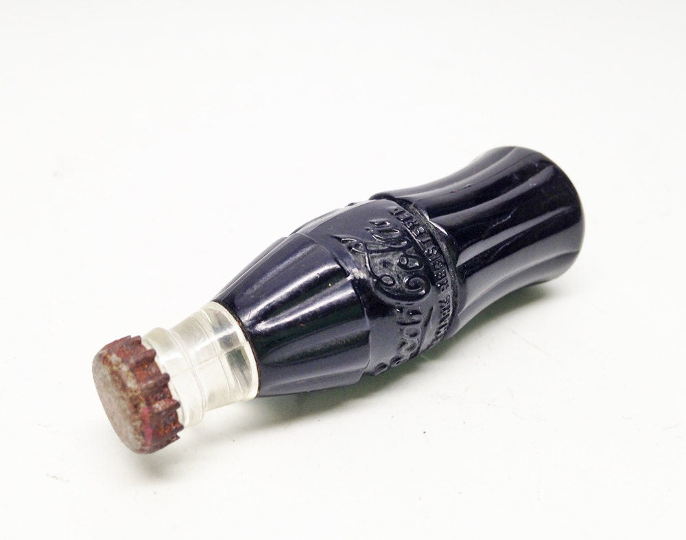 Antique Coke Lighter - working 1950's Coca Cola Advertising Bottle Shaped Figural Lighter