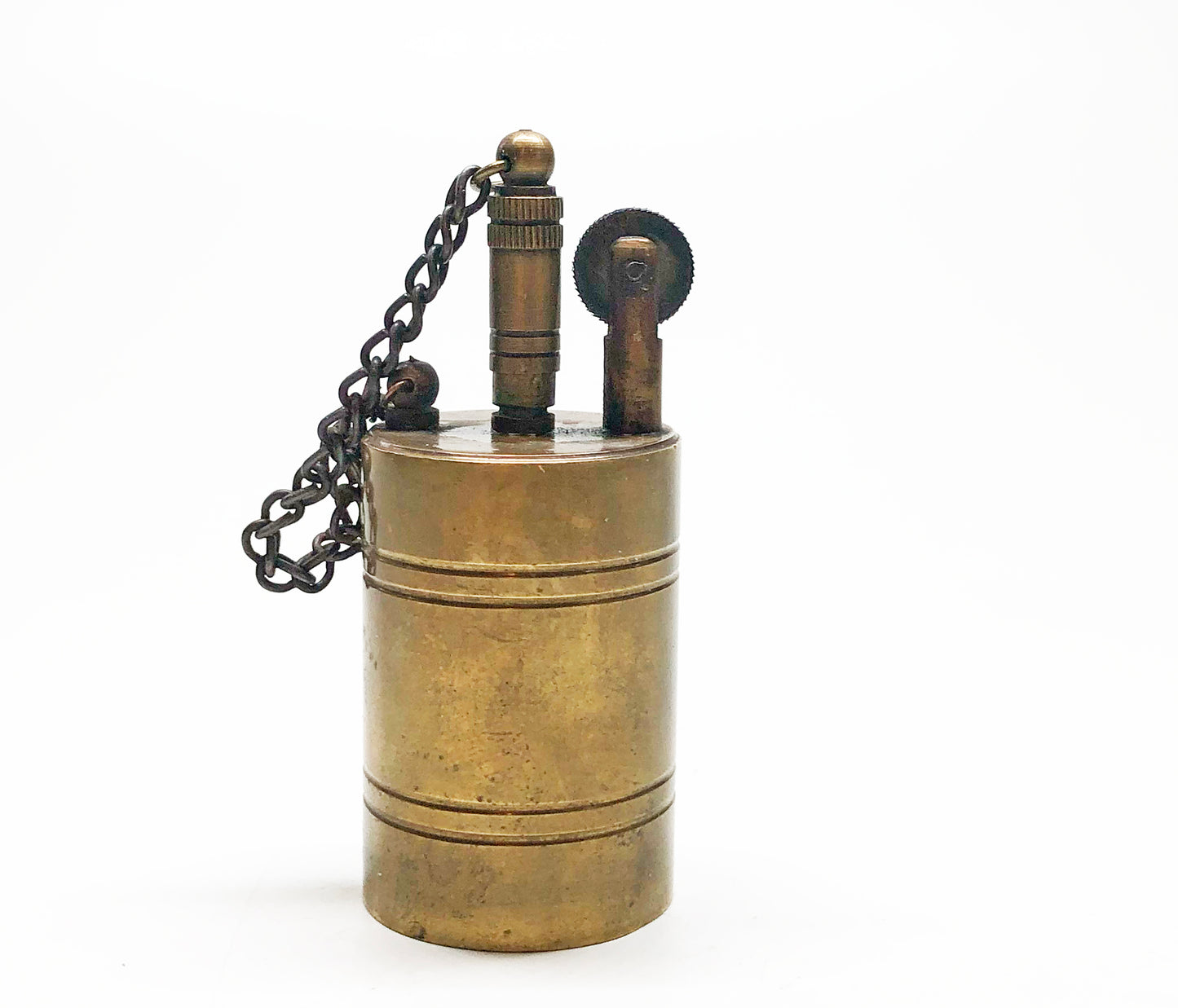Early 1900s Brass Handmade Trench Art Lighter and Ashtray