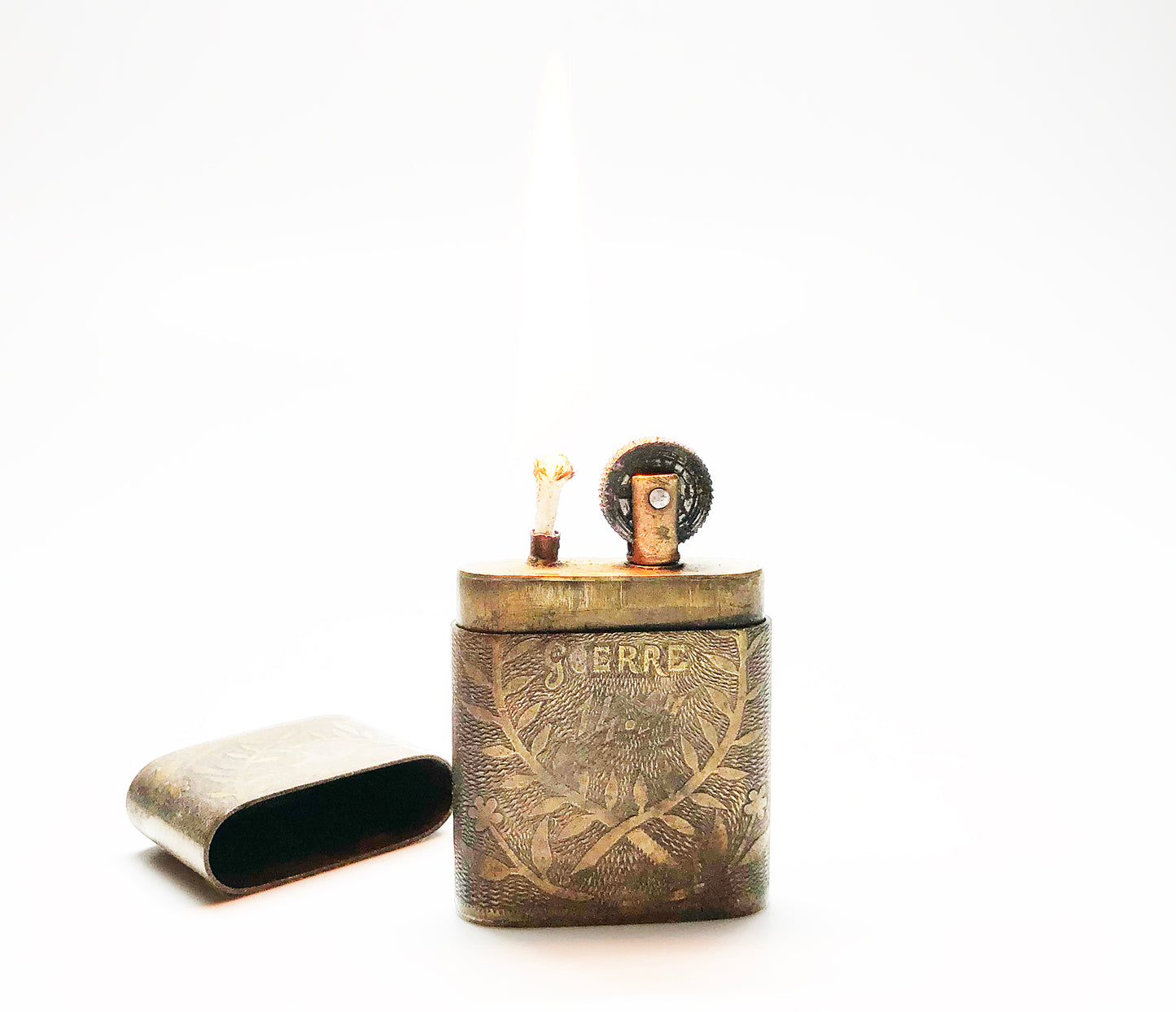 1917 WWI Hand Etched Trench Art Lighter