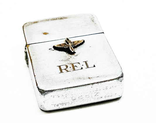 1937 - 1941 Air Force Zippo Four-Barrel Hinge Lighter with Original Silver