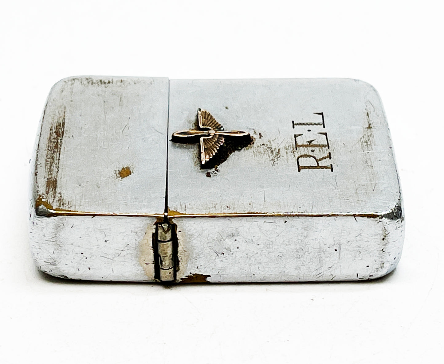 1937 - 1941 Air Force Zippo Four-Barrel Hinge Lighter with Original Silver