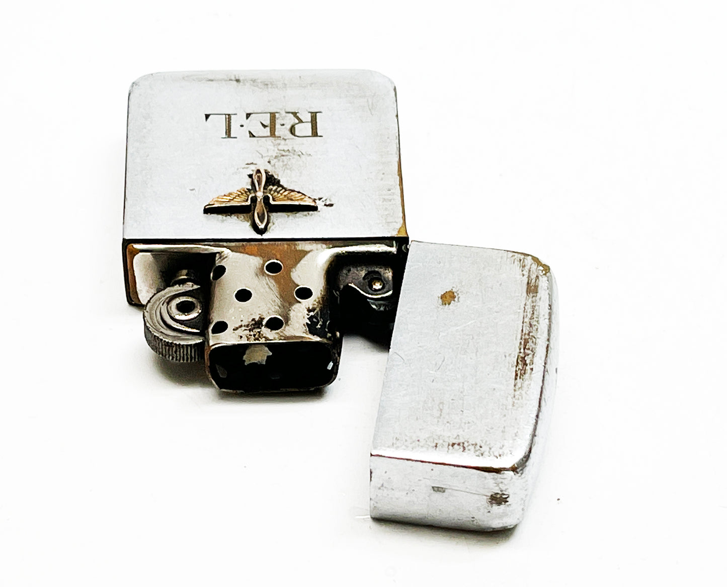 1937 - 1941 Air Force Zippo Four-Barrel Hinge Lighter with Original Silver