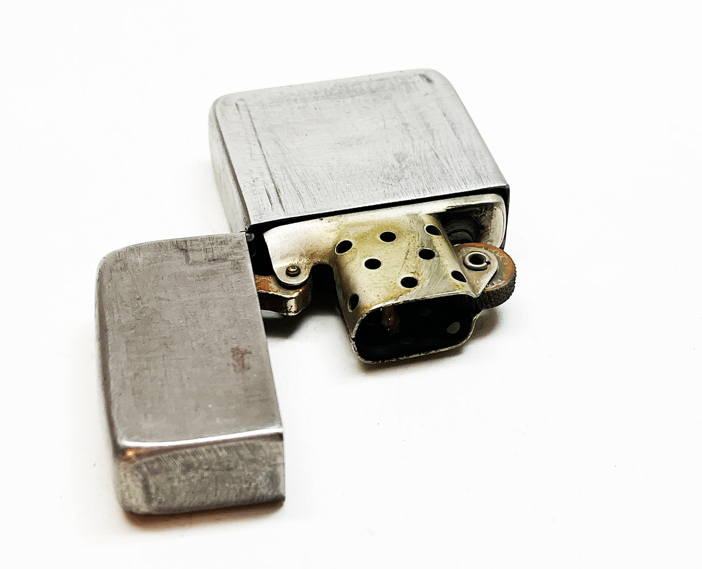 1946 Zippo Three-Barrel Hinge Lighter with Original Nickel Silver Insert