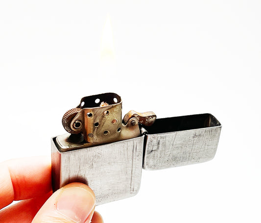 1946 Zippo Three-Barrel Hinge Lighter with Original Nickel Silver Insert