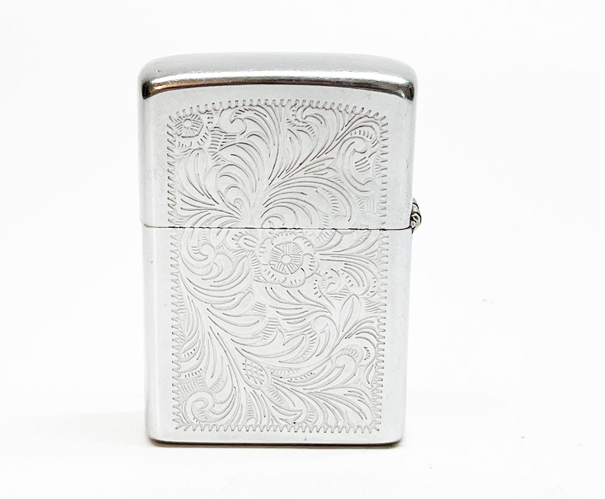 1971 Zippo Vintage Flip Top Lighter With Floral Scrollwork Design