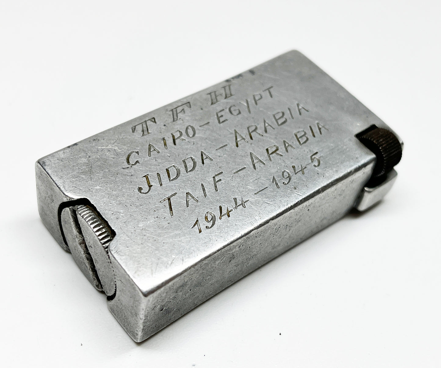 Working WWII 1940s Aluminum Block Trench Art Lighter