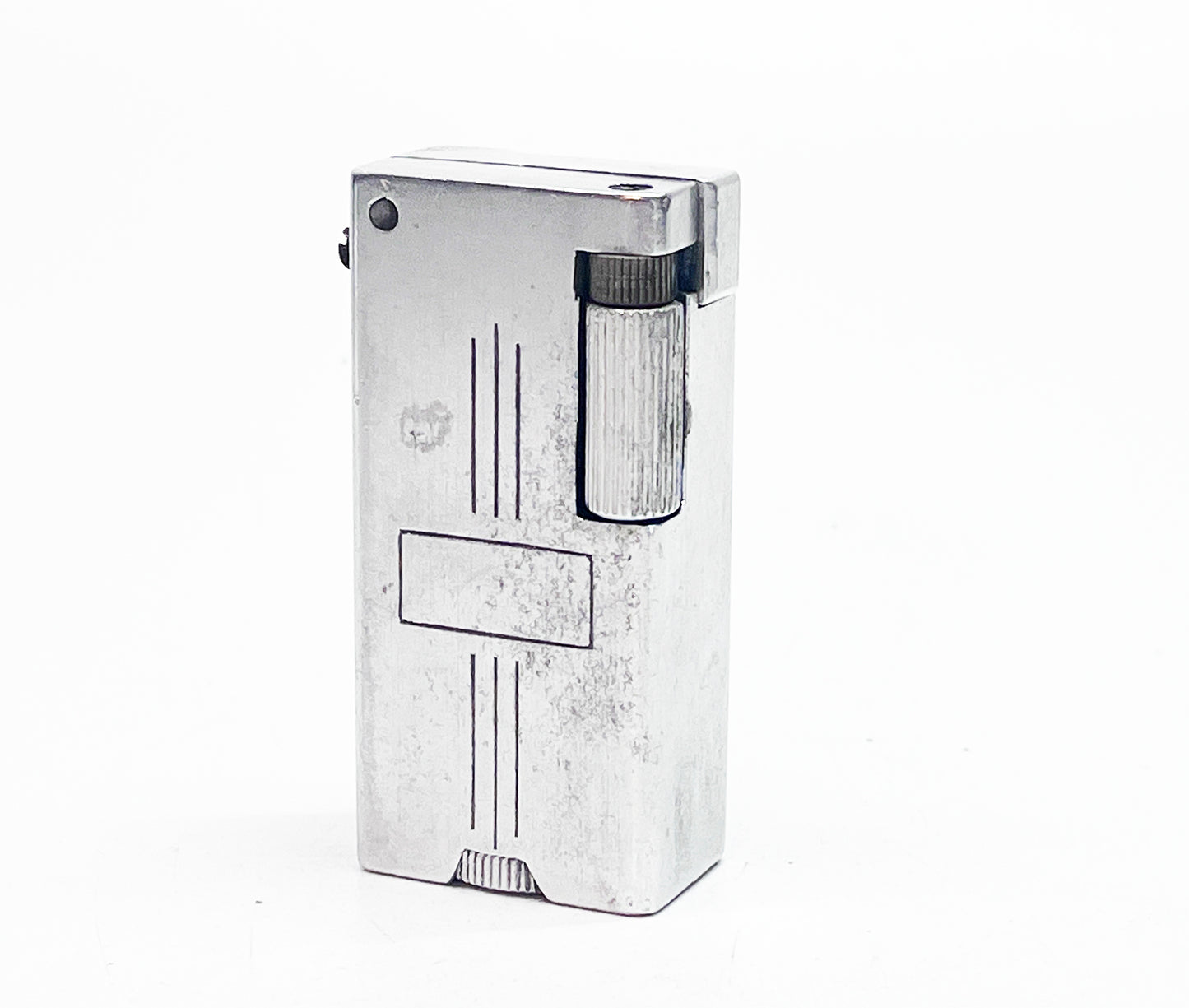 1940s Aero Lite Amsco Advertising Aluminum Block Lighter with Compass Engraving