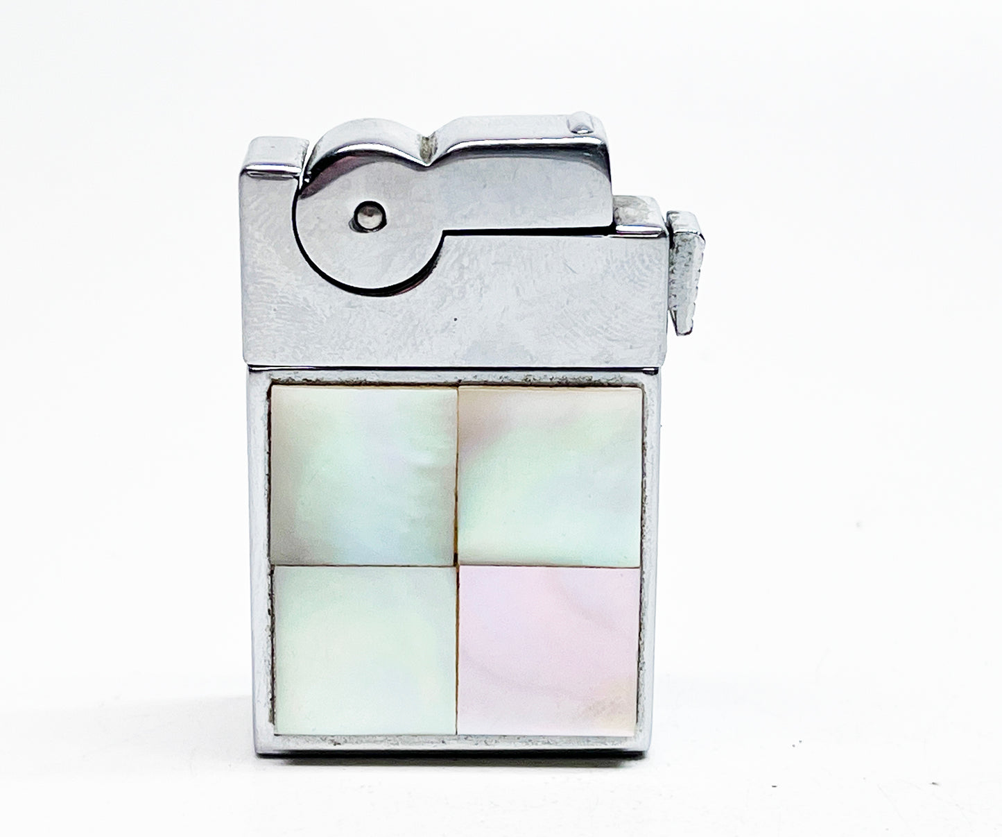 1940s Ascot ASR Semi-Automatic Mother of Pearl Emerald Lighter