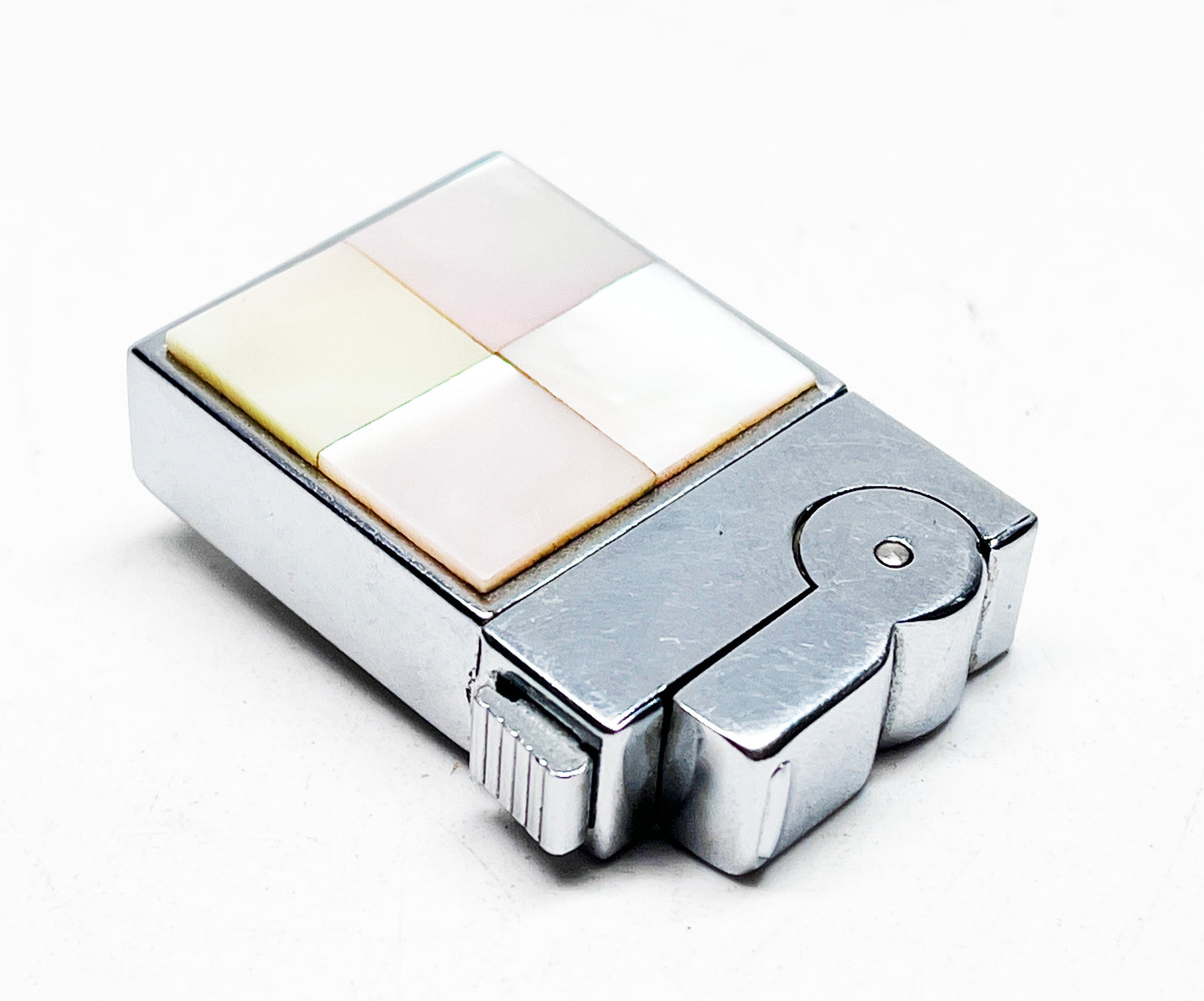 1940s Ascot ASR Semi-Automatic Mother of Pearl Emerald Lighter