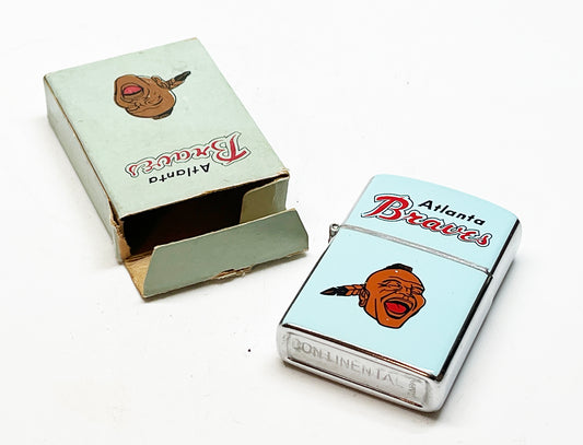 1960s Atlanta Braves Baseball Lighter in Original Box