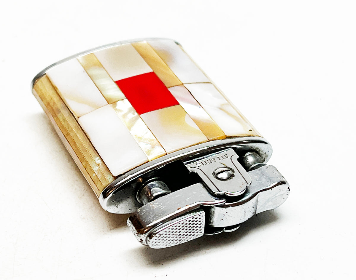 Working 1950s Atlantis Mother of Pearl Vintage Lighter