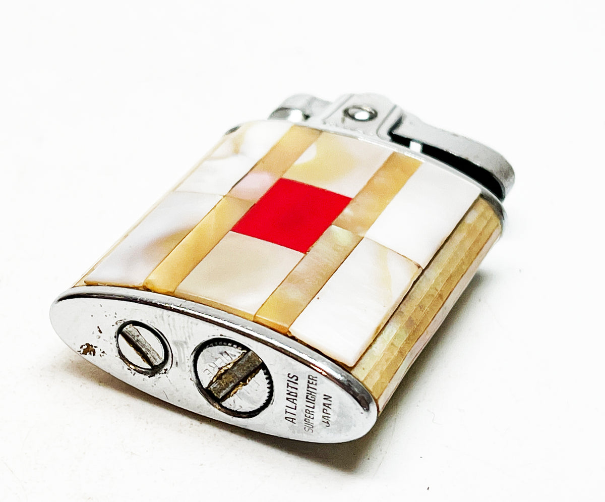 Working 1950s Atlantis Mother of Pearl Vintage Lighter