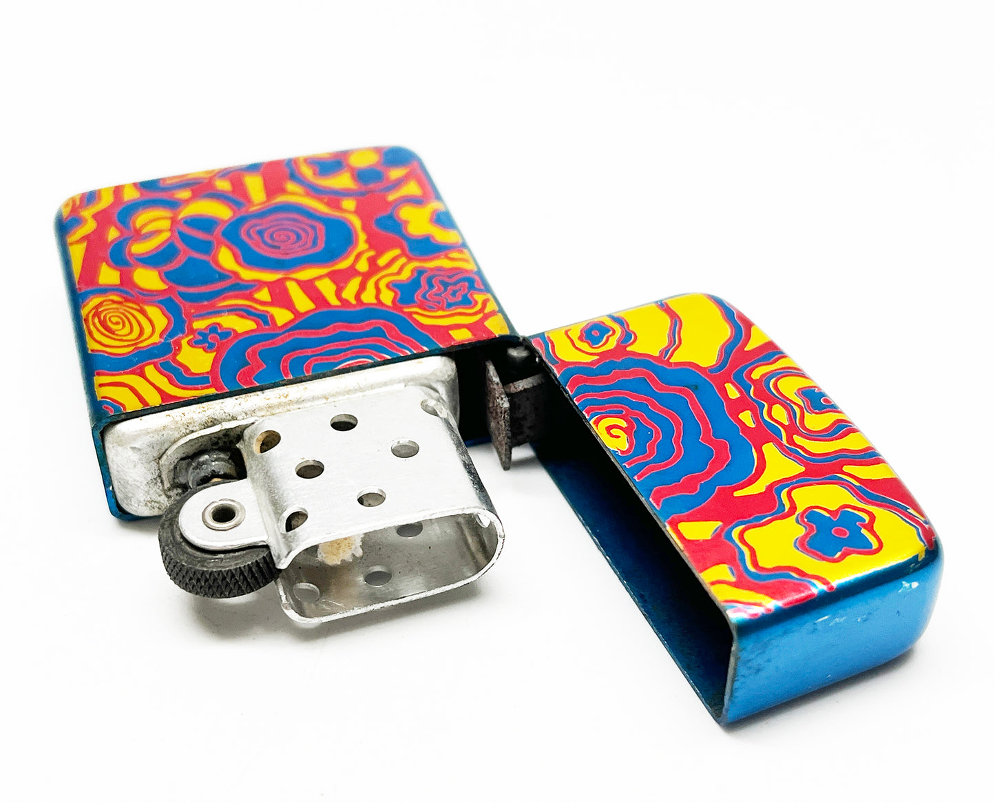 1960s Hippie Era Blue Flower Power Lighter