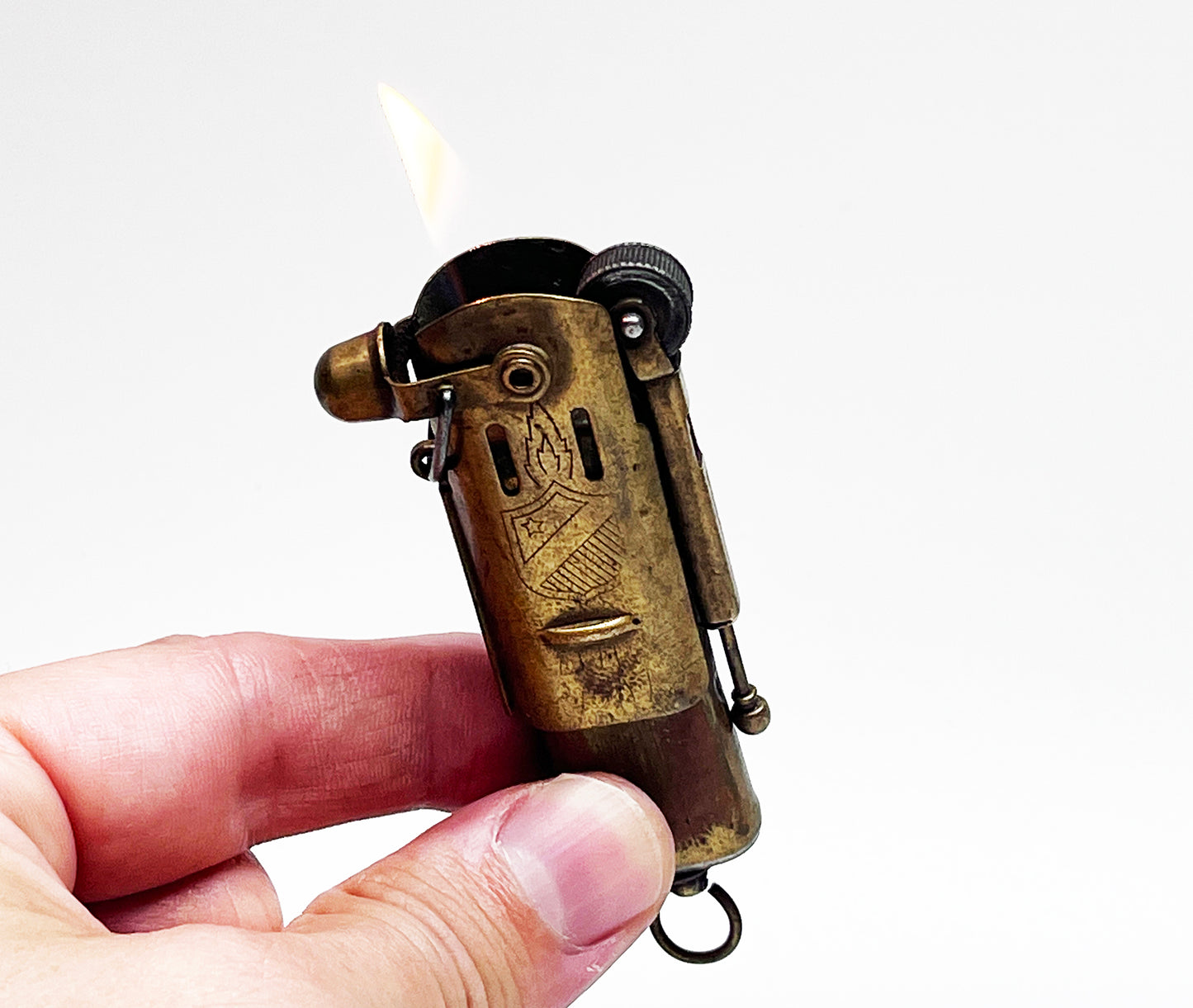 Working 1930s Bowers Slide Sleeve Brass Trench Lighter