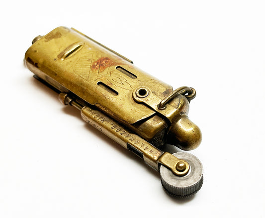 Working 1930s Proctor's Products / Bowers Slide Sleeve Brass Trench Lighter