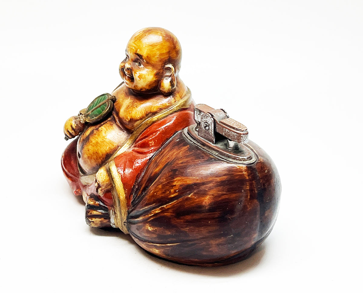 1950s Sitting Buddha Figural Table Vintage Lighter