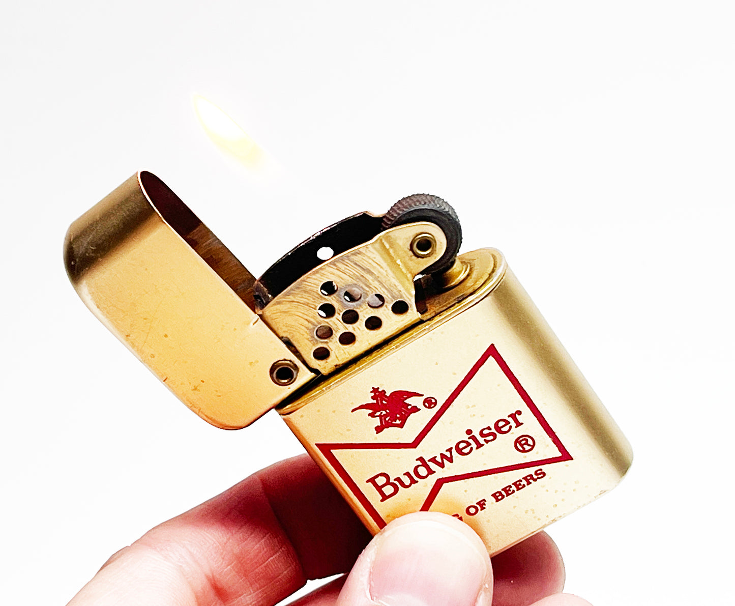 1960s Budweiser Bowers Stormmaster Vintage Working Lighter