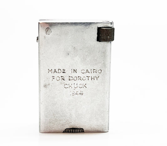 Working WWII 1940s Aluminum Block Engraved Trench Art Lighter